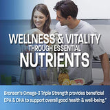 Bronson Omega 3 Fish Oil Triple Strength 2720 mg, High EPA 1250 mg DHA 488 mg, Non-GMO Heavy Metal Tested, 90 Softgels