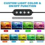 SEAOURA 24/7 Mode LED Aquarium Light for Plants-Full Spectrum Fish Tank Light with Timer, Auto On/Off, 7 Colors, Adjustable Brightness, 3 Modes for 24 Inch to 30 Inch Freshwater Tank, 22 W