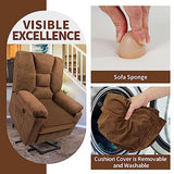 SINOSSO Velvet Large Chair Cushion for Elderly 20" x 20" x 5", High Density Foam Recliner Chair Pad Couch Armchair Seat Cushion, Brown