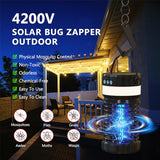 Solar Bug Zapper Outdoor,Cordless Rechargeable Mosquito Zapper, 4200V High Power,45000Hrs Working Life,IP66 Waterproof,Electric Fly Zapper Zapper for Outdoor Home Garden Patio Backyard (Blue-2)