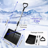 Snow Shovel, Snow Shovel for Driveway, Large Portable Ergonomic Snow Shovel with D-Grip Handle and Metal Blade Edge, 48-Inch Detachable Snow Shovel for Car, Truck, Garden, Camping