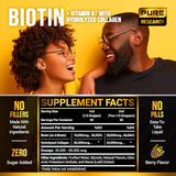 PURE RESEARCH Liquid Biotin & Collagen Hair Growth Drops 60,000mcg – Biotin and Liquid Collagen Supplements for Women & Men – Supports Glowing Skin, Healthy Hair & Nail Growth (2Fl Oz)