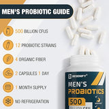 Probiotics for Men, 500 Billion CFUs & 12 Strains, Probiotics for Digestive Health, Men's Probiotic with Turmeric, Cranberry, Goji, for Overall Digestive, Immune Health, Gut & Bloating, 30-Days Supply