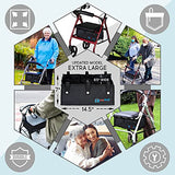 Extra Large Under Seat Rollator Bag Basket for Folding or Bariatric Walker, Rolling Walker Accessories for Seniors, Storage Bag for Medical Essentials, Oxygen Tank, Shopping by PracMedic Bags (Black)