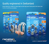 Renata Size 10 Zinc Air 1.45V Hearing Aid Battery - Designed in Switzerland (120 Batteries)