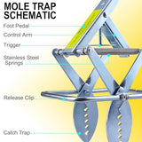 Upgraded Mole Trap Scissor, Mole Traps for Lawns That Kill Best, Easy Step Setup