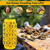 Jahy2Tech 2 PCS Wasp Trap,Carpenter Bee Trap,Wasp Traps Outdoor Hanging,Yellow Jacket Trap Wasp Killer Catcher,Wasp Deterrent Outdoor Sticky Bug Board Reusable Bee Catcher Wasp Repellent