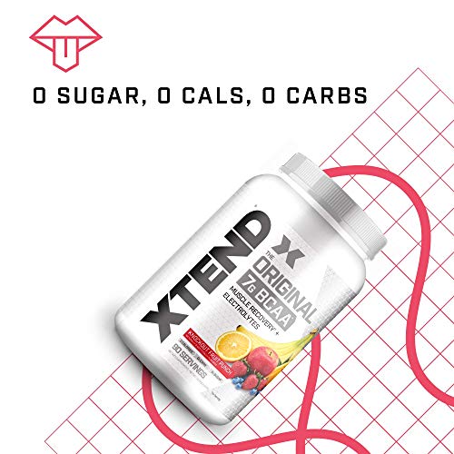 XTEND Original BCAA Powder Knockout Fruit Punch | Sugar Free Post Workout Muscle Recovery Drink with Amino Acids | 7g BCAAs for Men & Women | 90 Servings