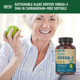 DEVA Vegan Omega-3 DHA Supplement - Once-Per-Day Softgel 200 MG - Carrageenan Free - Gelatin Free - Non-Fish - Algae Oil - 90 Softgels (Pack of 2