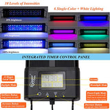 hygger Auto On Off 36-42 Inch LED Aquarium Light Extendable Dimable 7 Colors Full Spectrum Light for Freshwater Planted Tank Build in Timer Sunrise Sunset