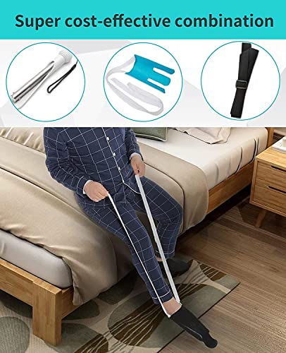 Fanwer Sock Aid Kit -Sock Aide Device for Seniors with Adjustable Shoe Horn, Flexible Sock Helper Easy On Easy Off, Sock Assist Device for Elderly, Pregnant, Hip Surgery Recovery Aids for Daily Living