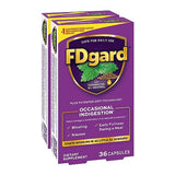FDgard Gut Health Supplement, Indigestion, Nausea & Bloating, Upset Stomach, 72 Capsules (Packaging May Vary)