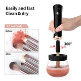 Senbowe Upgraded Makeup Brush Cleaner and Dryer Machine, Electric Cosmetic Automatic Brush Spinner with 8 Size Rubber Collars, Wash and Dry in Seconds, Deep Cosmetic Brush Spinner for All Size Brushes