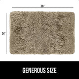 Gorilla Grip Soak Stopper Absorbent Indoor Chenille Doormat, 36x24, Muddy Dog Washable Mat, Quick Dry Soft Microfiber, Durable Rubber Backing, Absorbs Water and Moisture, Door Mat for Entry, Beige