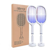 imirror Bug Zapper Racket, 2 in 1 Rechargeable Electric Fly Swatter Mosquito Zapper Swatter - 2 Pack