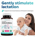 USDA Organic Fenugreek Capsules for Women - Effective Lactation Supplement for Increased Breast Milk Supply - Herbal Breastfeeding Support for Mothers - Gluten Free - 60 Vegan Capsules (No Pills)