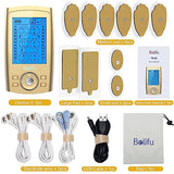 Belifu Dual Channel TENS EMS Unit 24 Modes Muscle Stimulator for Pain Relief Therapy, Electronic Pulse Massager Muscle Massager with 10 Pads, Dust-Proof Drawstring Storage Bag, Fastening Cable Ties