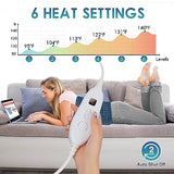 DAILYLIFE Heating Pad 12"x24" Cozy Electric Blanket UL Certified with Overheating Protection | 6 Heating Settings | Auto-Off | Machine Washable, Deep Blue