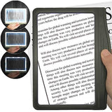 MagniPros 5X Large Ultra Bright LED Page Magnifier with Anti-Glare Lens & Stepless LEDs(Provide Even Lighting & Relieve Eye Strain)-Ideal for Reading Small Prints & Low Vision, Seniors