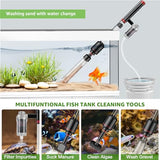 Suness Electric Aquarium Vacuum Gravel Cleaner: 36W Automatic Fish Tank Gravel Cleaner Vacuum with Strong Suction for Water Change Wash Sand Water Shower and Water Circulation, Timed Off