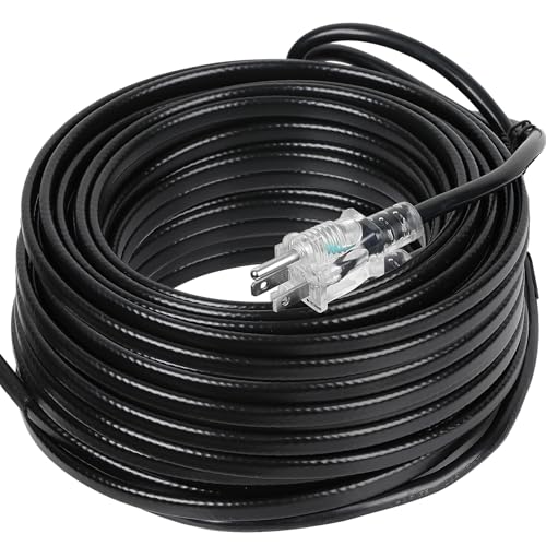 Eastrexon Heat Tape for Roof and Gutters, 100FT Roof Snow De-Icing Kit, Self-Regulating Heat Cable with LED Plug, 8W/FT 120V Roof Heat Tape for Ice Dam & Pipe Freeze Prevention