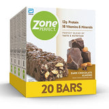 ZonePerfect Protein Bars | 13g Protein | 18 Vitamins & Minerals | Nutritious Snack Bar | Dark Chocolate Almond | 20 Bars