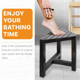 Shower Foot Rest 12 in - Shower Seat for Inside Shower - Shower Bench, Shower Stool for Shaving Legs, Corner Stool Suitable for Small Shower Spaces (Rustic Black)