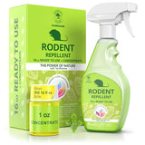 Gardenix Decor EcoNaturals Rodent Repellent Spray - 16oz + 1oz Concentrate for 2nd Bottle; Indoor/Outdoor Natural Peppermint Oil Spray. Rat Repellent Peppermint Oil to Repel mice and Rats.