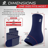 Sleeve Stars Ankle Brace for Women & Men, Achilles & Plantar Fasciitis Relief Compression Sleeve, Foot Brace with Ankle Support Strap, Heel Protector Wrap for Pain, Tendonitis & Sprain (Single/Navy Blue)