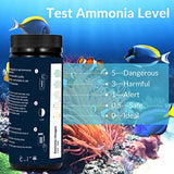 FUNSWTM Ammonia Test Kit for Aquarium Freshwater: 100 Counts Ammonia Test Strips for Saltwater Ammonia Test Kit for Pond,Fish Tank