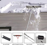 20 Feet Aluminum Snow Rake, with 25.5 Inch Blade, 5 Extension Tubes & Anti-Skid Handle, Telescoping Snow Removal Tool for Removing Snow, Leaves, Debris…