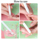 10 Pieces White Nail Pencils 2-In-1 Nail Whitening Pencils French Manicure Pen with Cuticle Pusher Cap for DIY Nail Design Manicure Supplies