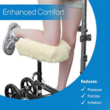 RMS Knee Walker Pad Cover - Plush Synthetic Faux Sheepskin Scooter Seat Cushion - Padded Foam for Comfort During Injury - Washable and Reusable - Fits Most Knee Scooters