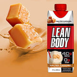 Lean Body Ready-to-Drink Salted Caramel Protein Shake, 40g Protein, Whey Blend, 0 Sugar, Gluten Free, 22 Vitamins & Minerals, 17 Fl Oz (Pack of 12)