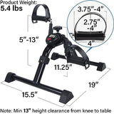 Vaunn Medical Under Desk Bike Pedal Exerciser with Electronic Display for Legs and Arms Workout (Fully Assembled Folding Exercise Pedaler, no Tools Required)