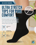 Doctor's Select Mens Diabetic Socks - 4 Pairs | Black | Neuropathy Socks for Men | Diabetes Socks | Black Diabetic Socks for Men 9-12 | Diabetic Crew Socks for Men