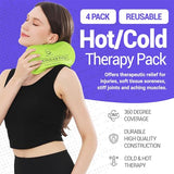 Reusable Hot and Cold Gel Ice Pack Wrap (4 Pack) for Injuries | Adjustable & Flexible for Knees, Back, Shoulders, Arms, and Legs – Reusable