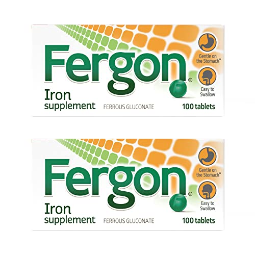 Fergon High Potency Iron Supplement Tablets, 100 Count, Pack Of 2 ...