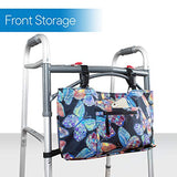 RMS Walker Bag with Soft Cooler - Water Resistant Tote with Temperature Controlled Thermal Compartment, Universal Fit for Walkers, Scooters or Rollator Walkers (Vivid Butterfly)
