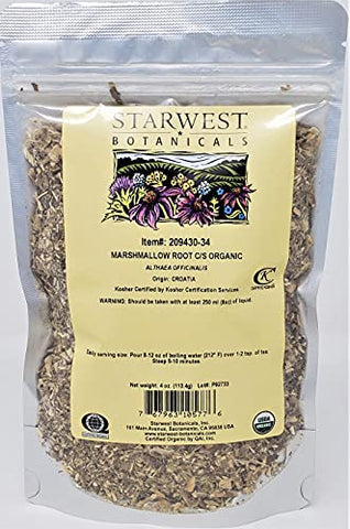 Starwest Botanicals Organic Marshmallow Root Cut and Sifted - 4 Ounce