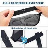 Sleep Mask, 100% Blackout Sleeping Mask for Side Sleeper, 3D Contoured Eye Mask for Women Men, Night Blindfold with Adjustable Strap, Super Soft Comfortable Eye Cover with Travel Pouch and Earplugs