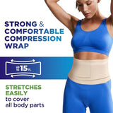 6” Premium Elastic Bandage Wrap - 10 Pack - Hook & Loop Closures - Wide Compression Bandage Wrap - Waist, Thigh, Knee, Lymphedema, Body Wrap