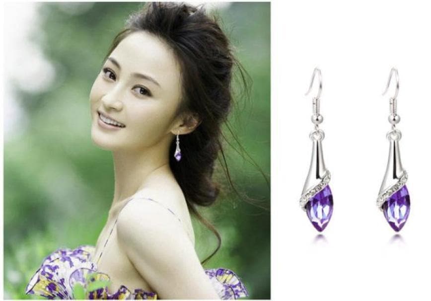 Exquisite 1 Pair Fashion Women Lady Earrings Crystal Marquise Cut Teardrop Wedding Earrings Gift Jewelry Accessories Bijoux