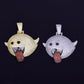 Flying Ghost Hip Hop Pendant With Tennis Chain Gold Color Bling Cubic Zircon Men's Necklace Jewelry For Gift