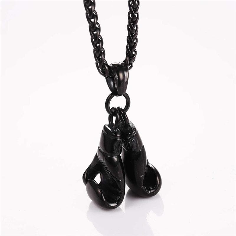 Boxing Glove Pendant Men Necklace Gold Color Stainless Steel Hip Hop Chain Fashion Sport Fitness Jewelry