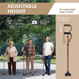 KINGGEAR Adjustable Cane for Men & Women - Lightweight & Sturdy Offset Walking Stick (Bronze)