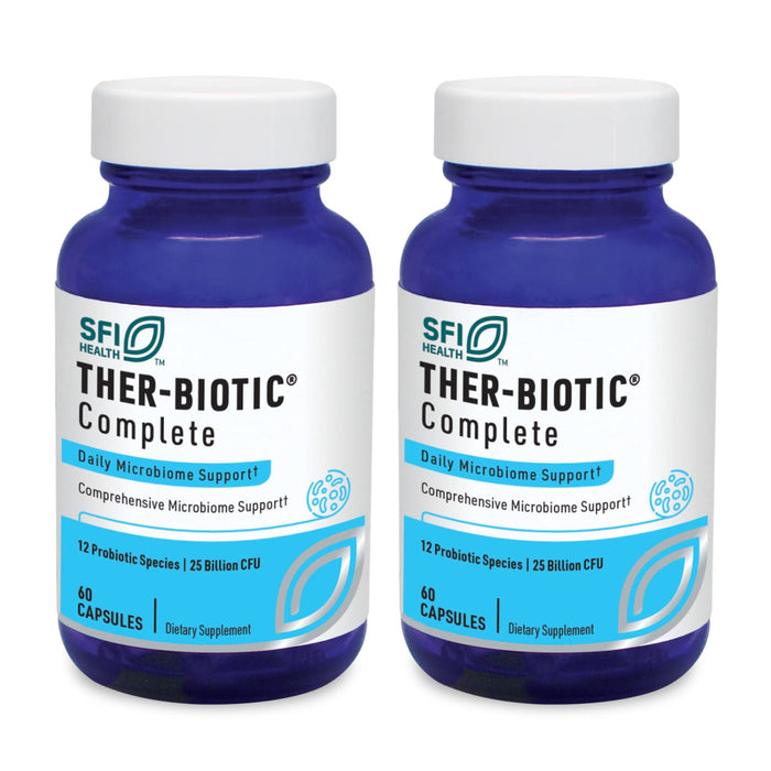 Klaire Labs Ther-Biotic Complete - Probiotic Supplement with 25 Billion CFU - Hypoallergenic Probiotics for Men + Women - Digestive, Gut Health + Immune Support - Dairy-Free (60 Caps / 2 Pack)