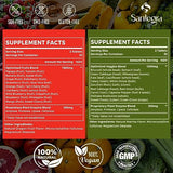 2000 MG Fruits and Vegetables Supplements, Natural Balance Over 35+ Fruits and Vegetables, 100% Whole Food Superfoods Fruit and Veggies Supplement, Energy Balance, Sugar-Free, Vegan, 240 Tablets