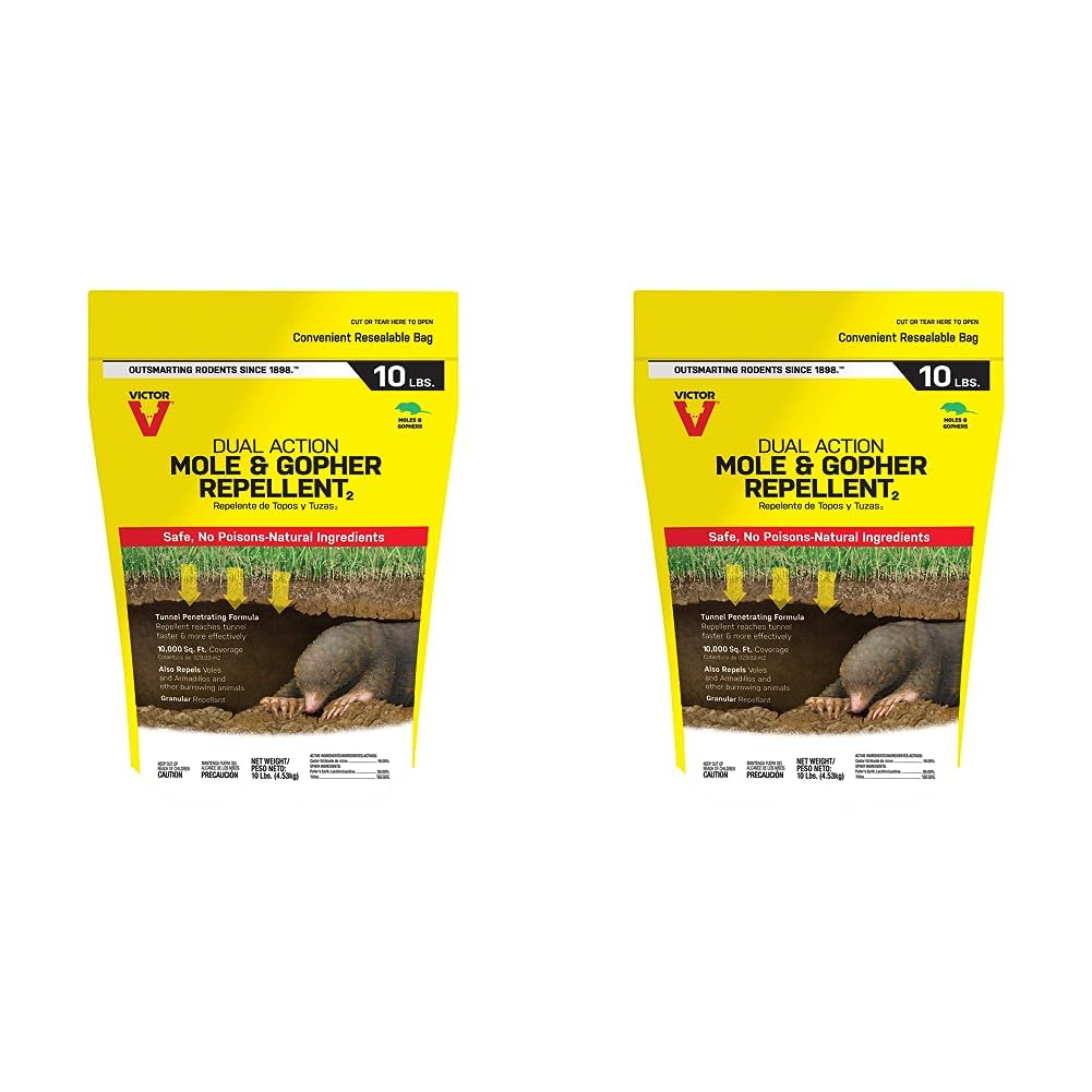 Victor Mole & Gopher Repellent - 10 Lb Bag, Covers 10,000 Sq Ft With Castor Oil Formula