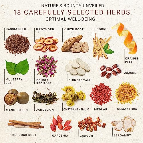 18 Flavors Liver Care Tea, Liver Detox Tea, Daily Liver Nourishing Tea 18 Different Herbs, Liver Tea, Herbal Tea for Liver, Enhance Your Well-Being with Exquisite Chinese Tea